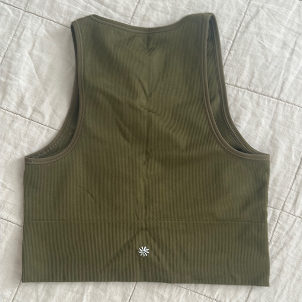 Athleta Olive Green Crop Top - Picture 2 of 3